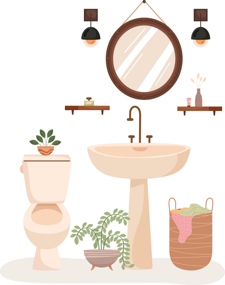 washbasin and mirror bathroom