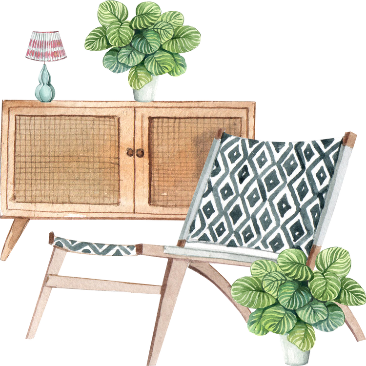 IKAT Furniture Watercolor